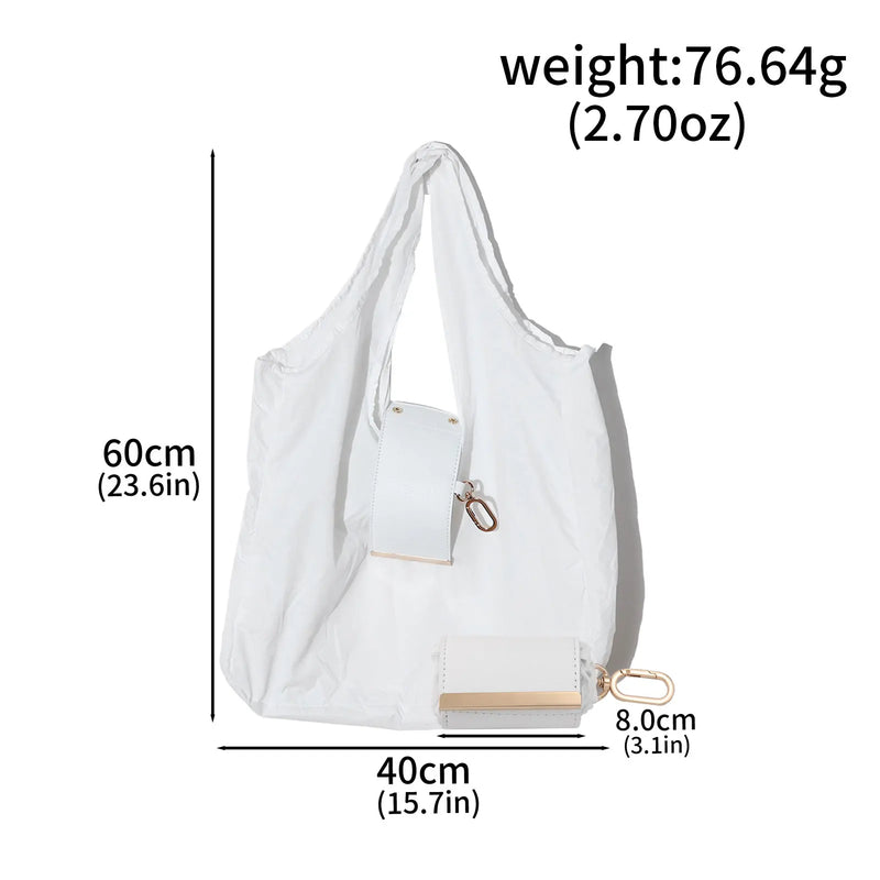 Large Canvas Tote Bag with Keychain Attachment