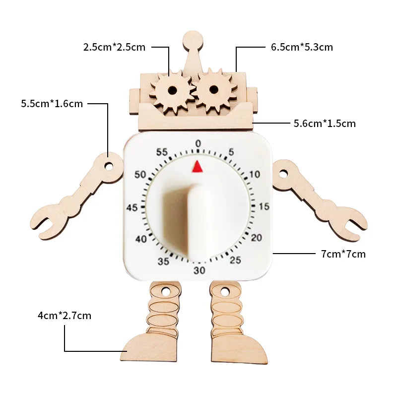 A wooden Montessori busy board set featuring various parts and a dial for fine motor skill development.