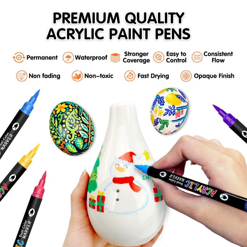 Dual-Tip Acrylic Paint Markers