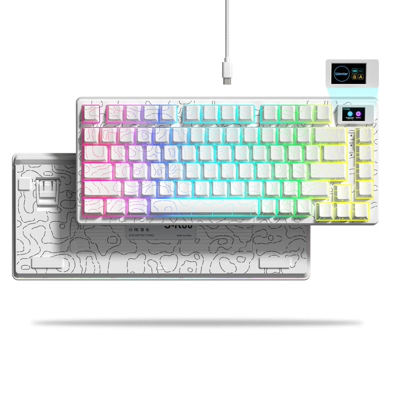 Compact Mechanical Keyboard with OLED Display and Hot-Swappable Switches