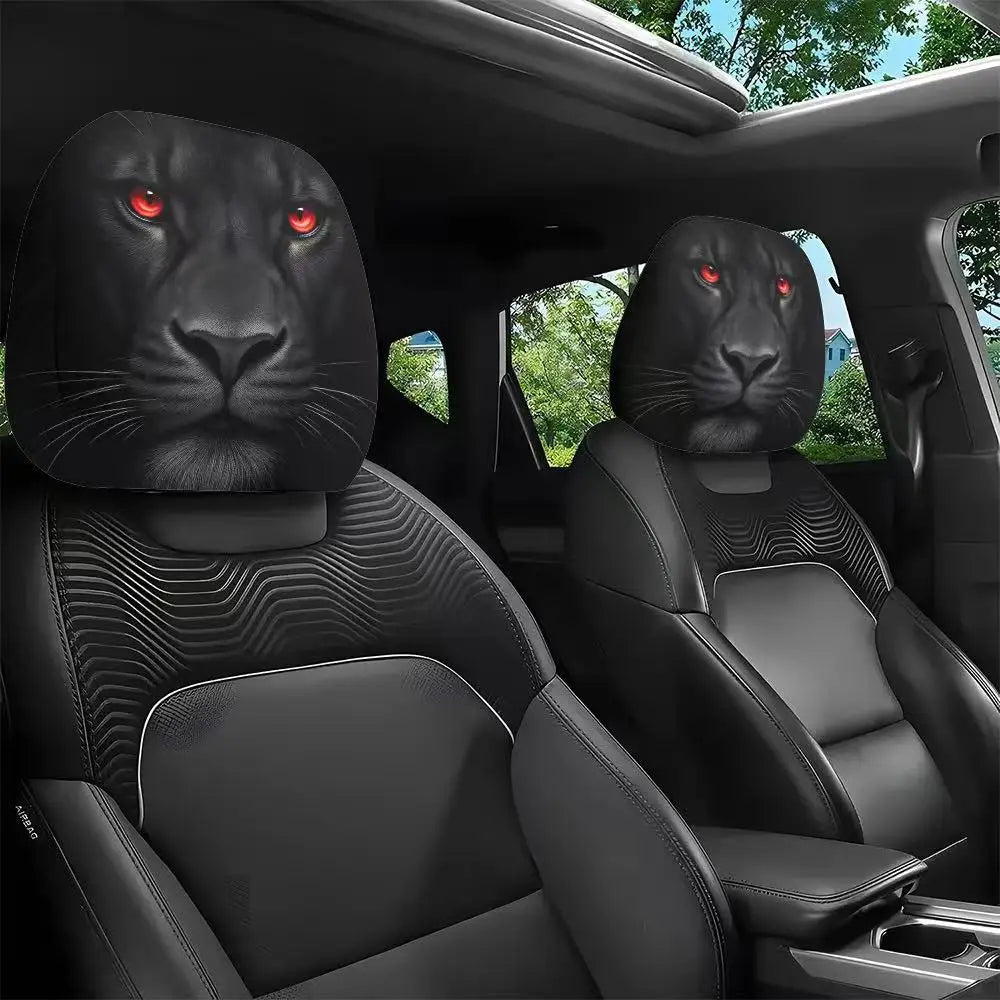 Wild Animal Print Car Seat Headrest Covers (2-Pack) – Universal Fit