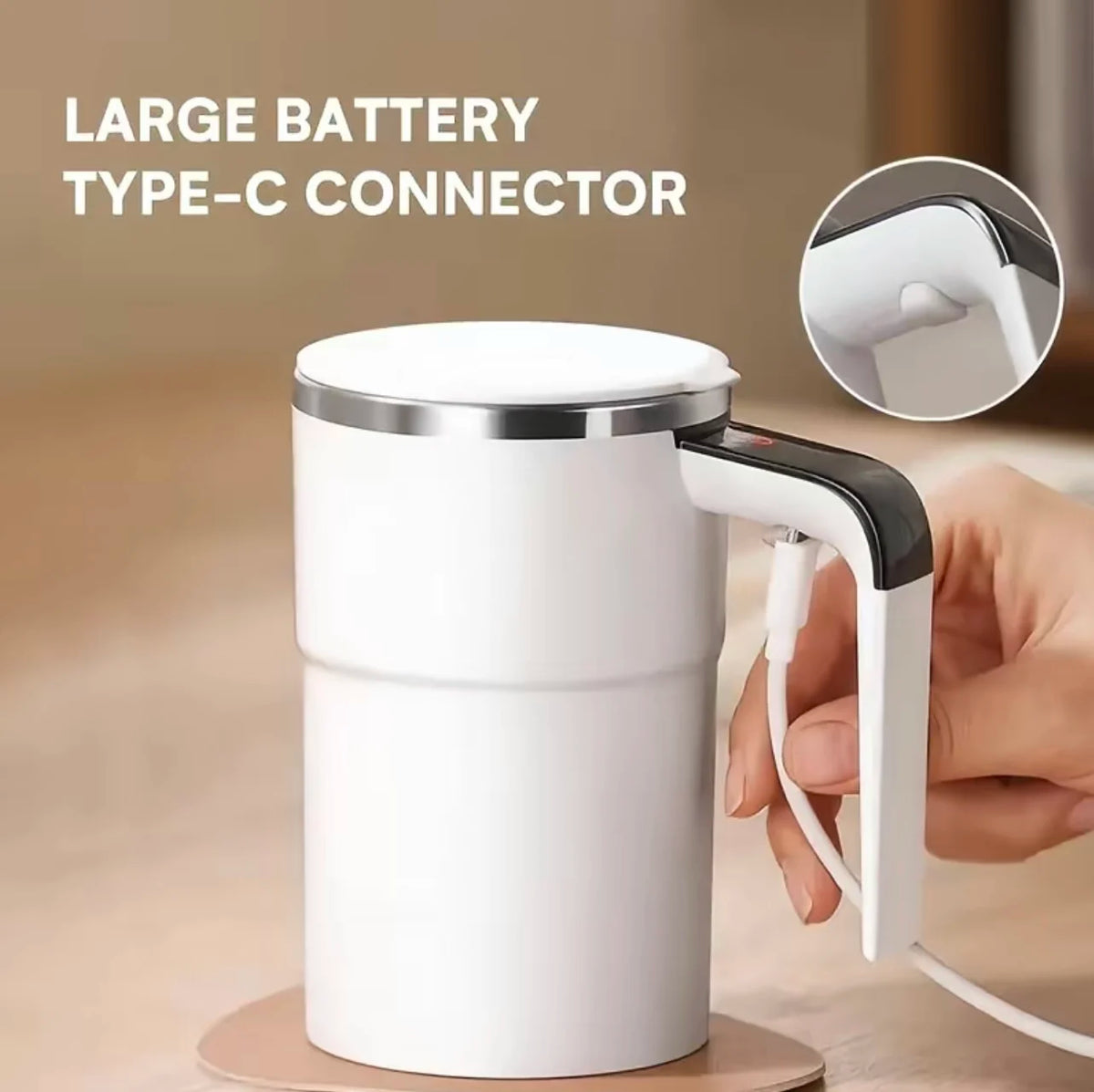 Self-Stirring Travel Mug with Temperature Display