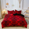 Gothic Skull Print Duvet Cover Set with Pillowcases - Soft Polyester Bedding for Adults