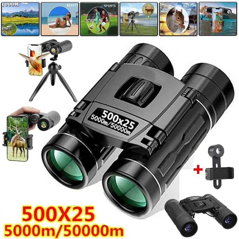 Compact 500x25mm Waterproof Binoculars with BAK4 Prism