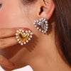 Pearl Heart Drop Earrings