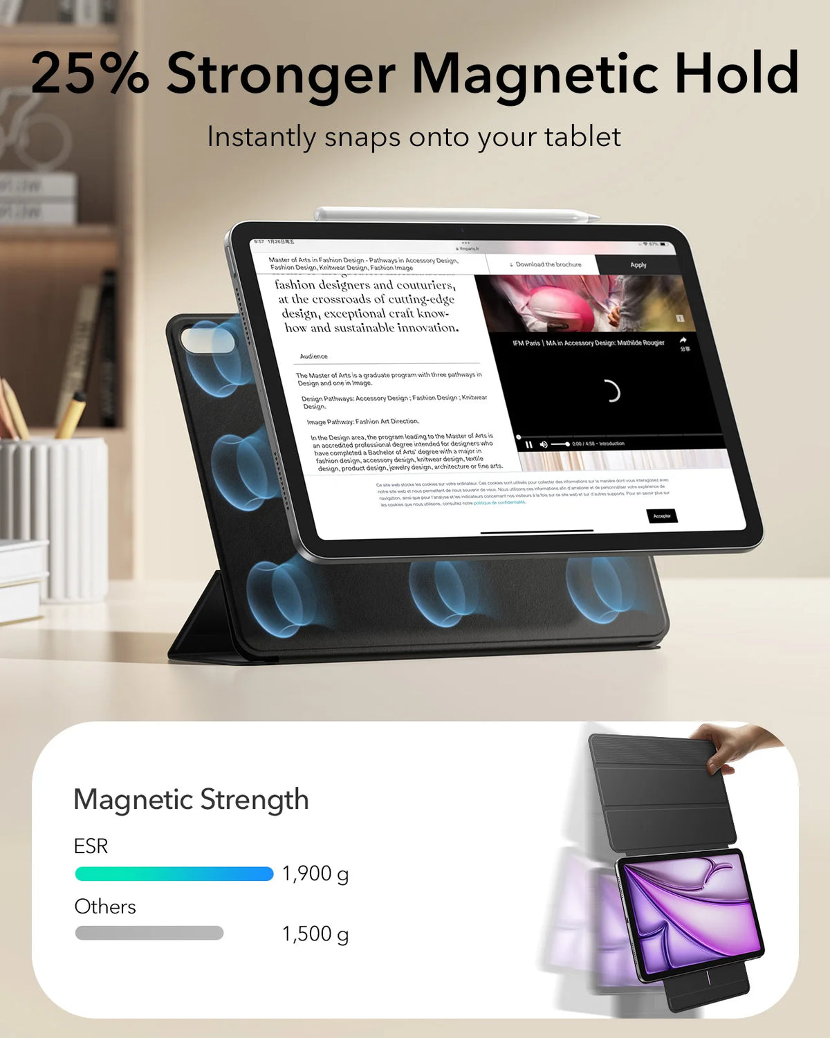 Magnetic Folio Case for iPad Air 11 Inch with Auto Wake/Sleep