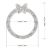 Silver crystal rhinestone butterfly ring with a round design and a decorative butterfly charm