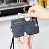 Vintage PU Leather Foldable Clutch Wallet with Wrist Strap