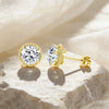 Pendientes de Moissanite con Baño de Oro de 14K