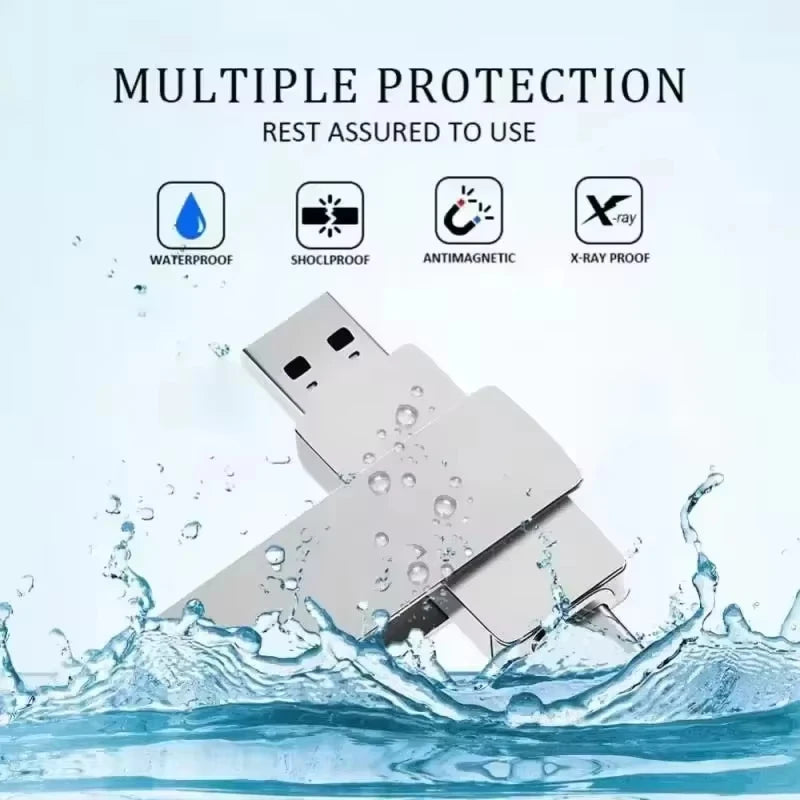 High-Speed USB 3.2 Flash Drive with Dual Type-C & USB Connectors