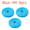 Tres rollos de cinta adhesiva azul 3M para tendederos o sellado.
