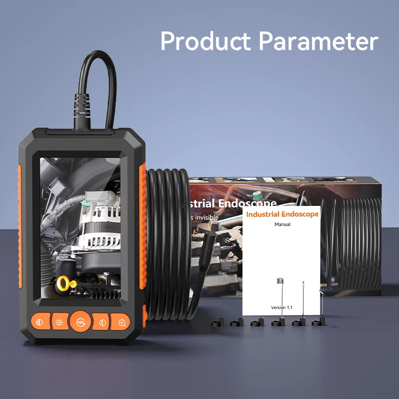 Professional 1080P Dual-Lens Endoscope Inspection Camera with 4.3" LCD Screen