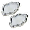 A silver cloud-shaped jewelry tray with a slightly irregular, rounded outline.