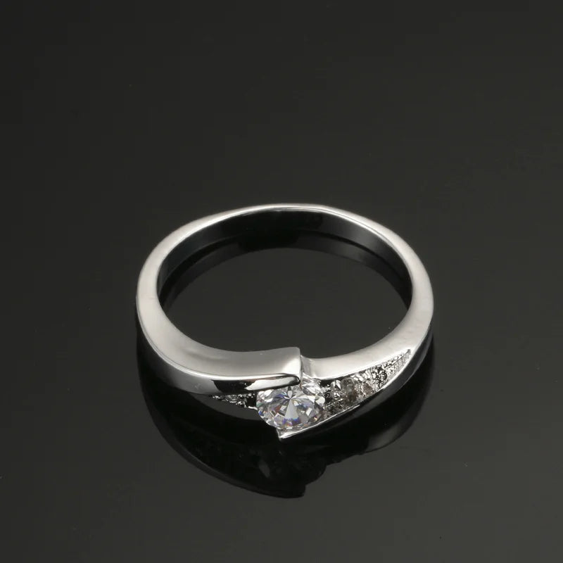 Classic Silver Cubic Zirconia Wedding Ring