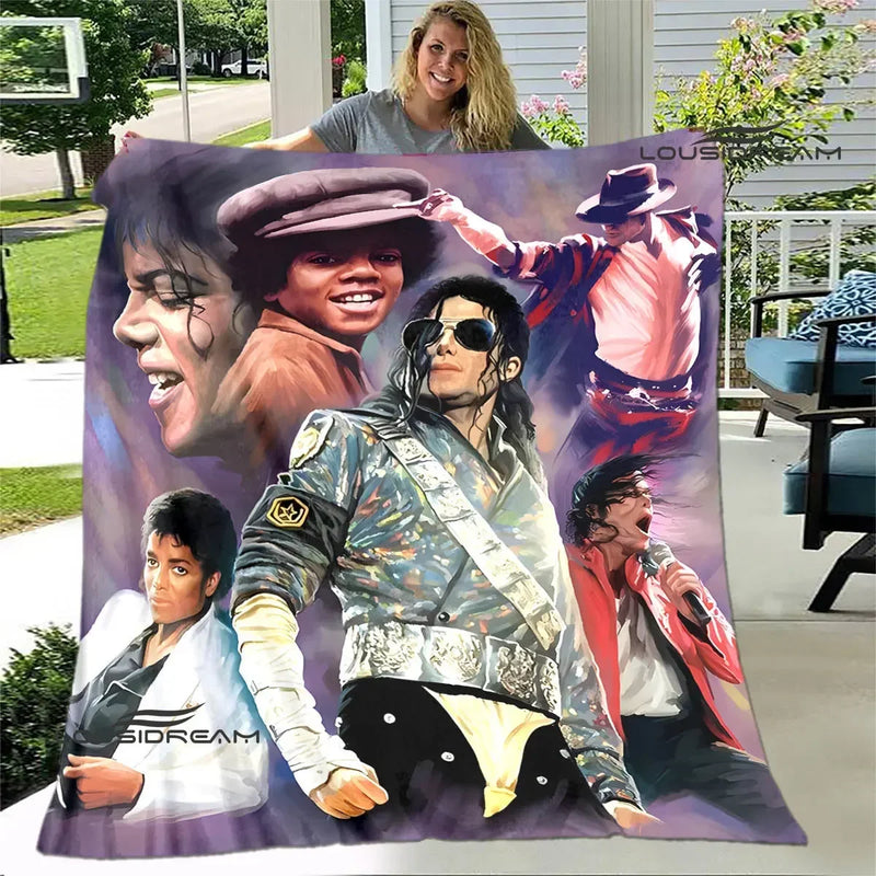 Michael Jackson Retro Print Coral Fleece Decke