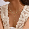 Y-Lariat Layered Gold Necklace