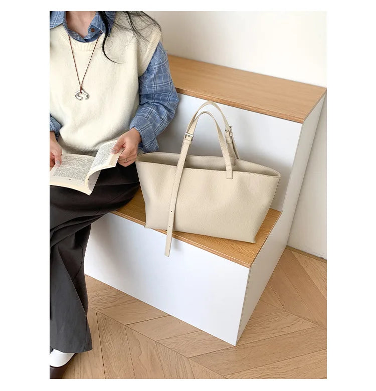 Soft PU Leather Tote Bag for Women – Spacious Everyday Carryall