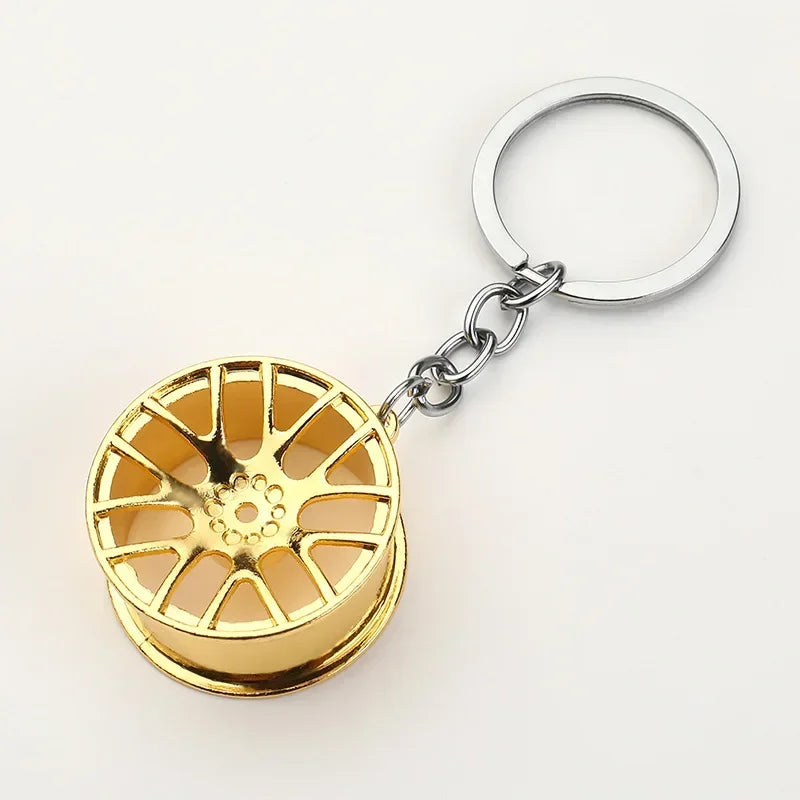 Gearbox Keychain with Turbo Hub and Brake Disc Pendant