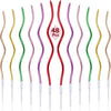 Spiral Birthday Cake Candles, Set of 6 Long Thin Decorative Candles for Cakes and Desserts