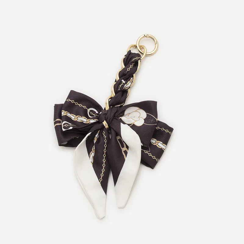 Elegant Bow Chain Bag Strap with Hanging Charm