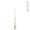 Silicone Baby Pacifier Clip with Wooden Beads