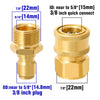 A brass adapter set featuring a 7/8 inch quick connect and an OD plug, with various sizes indicated.
