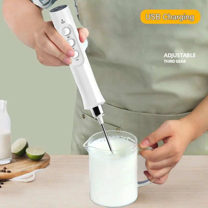 Rechargeable Electric Milk Frother & Drink Mixer