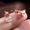 Pendientes de Moissanite en Oro Rosa y Plata de Ley
