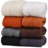 A pack of eight colored wool roving bundles for needle felting