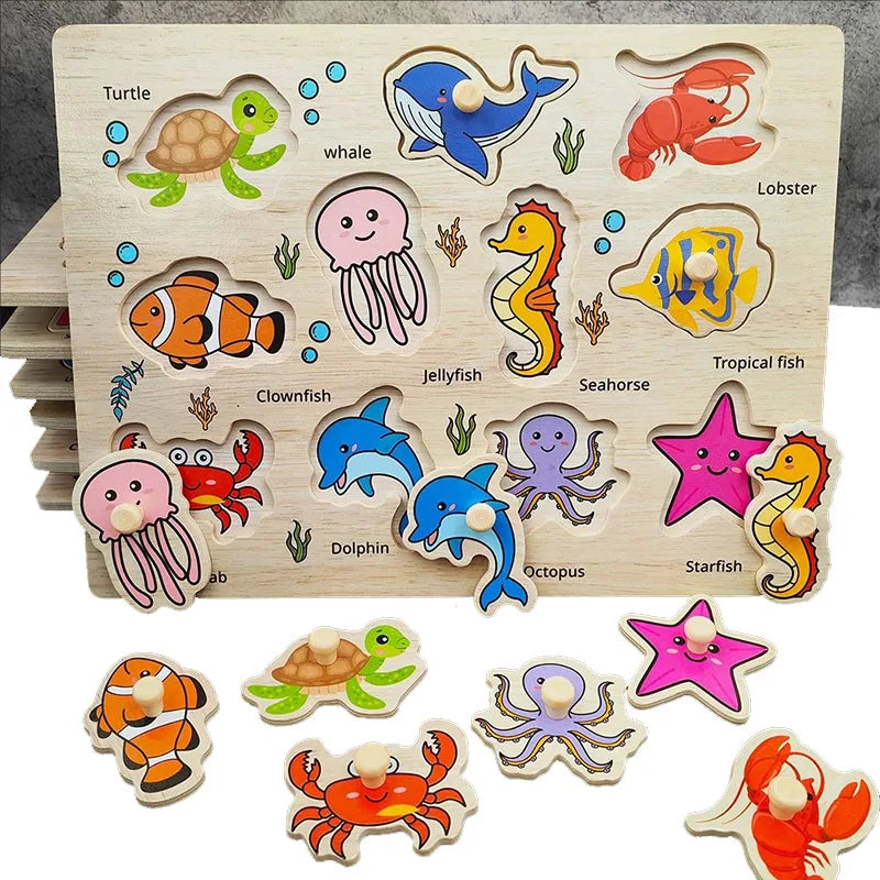 Wooden Alphabet Puzzle Board for Toddlers