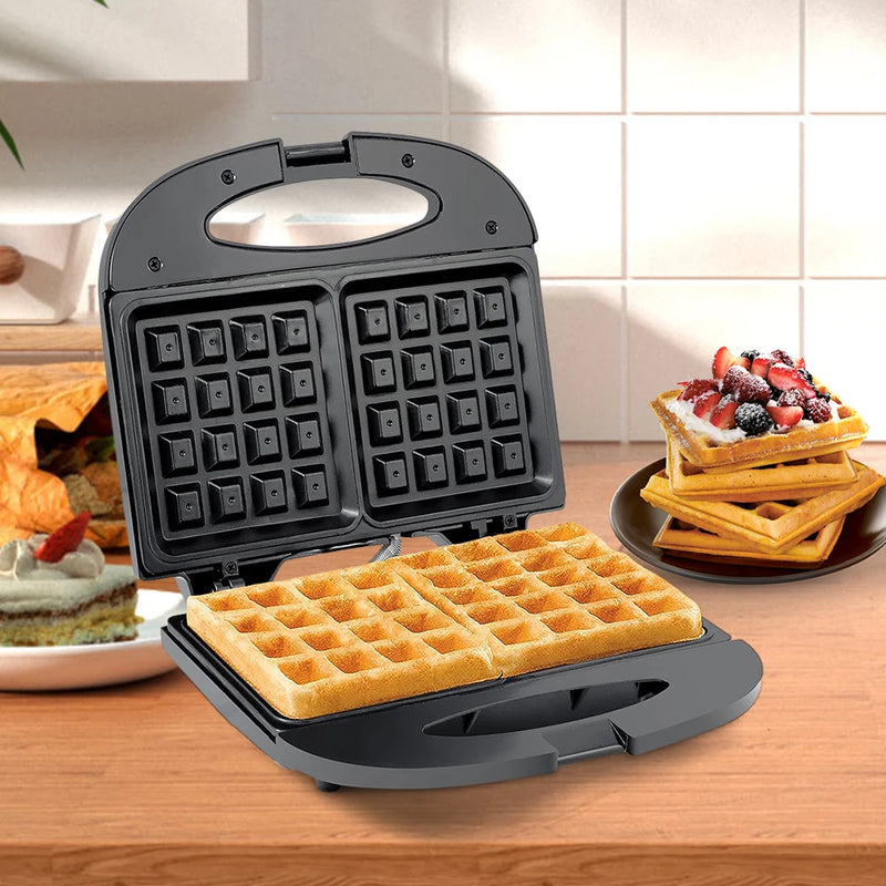 Compact Belgian Waffle Maker with Non-Stick Plates