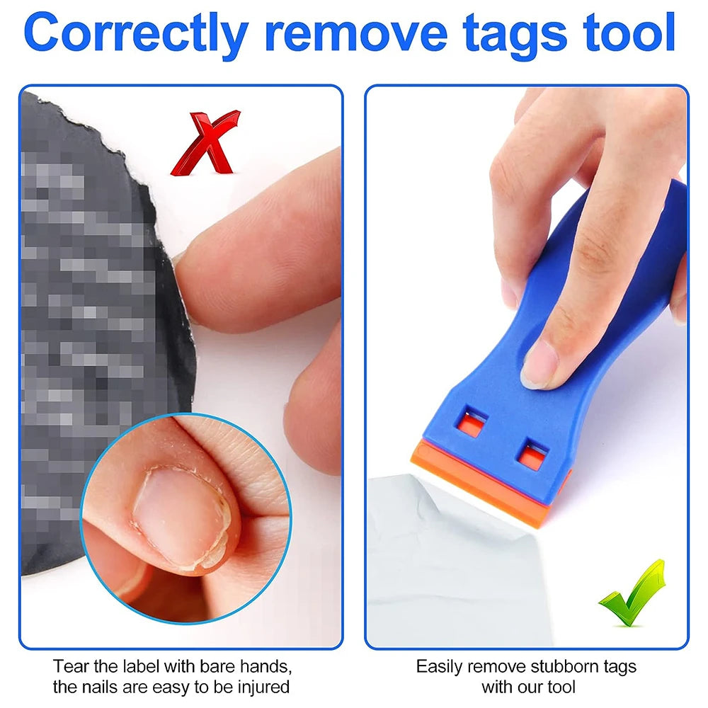 Plastic Razor Blade Scraper for Sticker & Label Removal