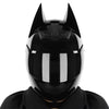 Black Bat ear full face motorcycle helmet with detachable horns