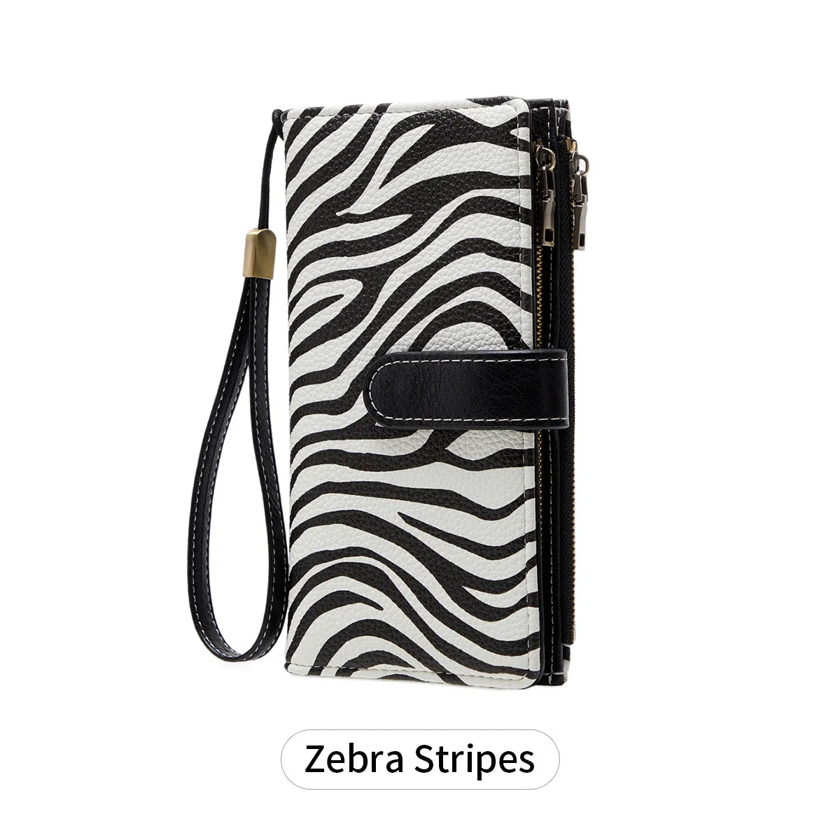 Vintage RFID-Blocking Long Wallet with Wristlet Strap