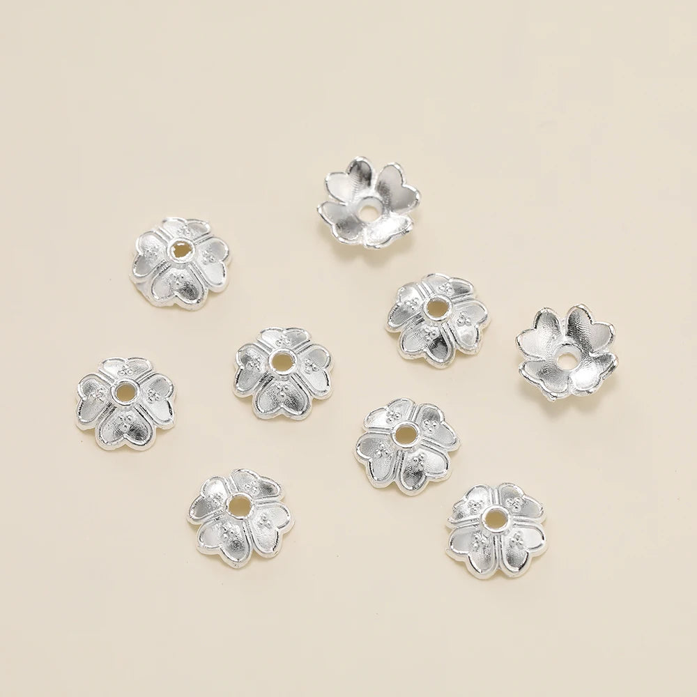Decorative Flower Bead Caps for Jewelry Making – 50 Pack