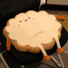 Cartoon Toast-Shaped Seat & Back Cushion – Washable Anti-Fatigue Support Pillow