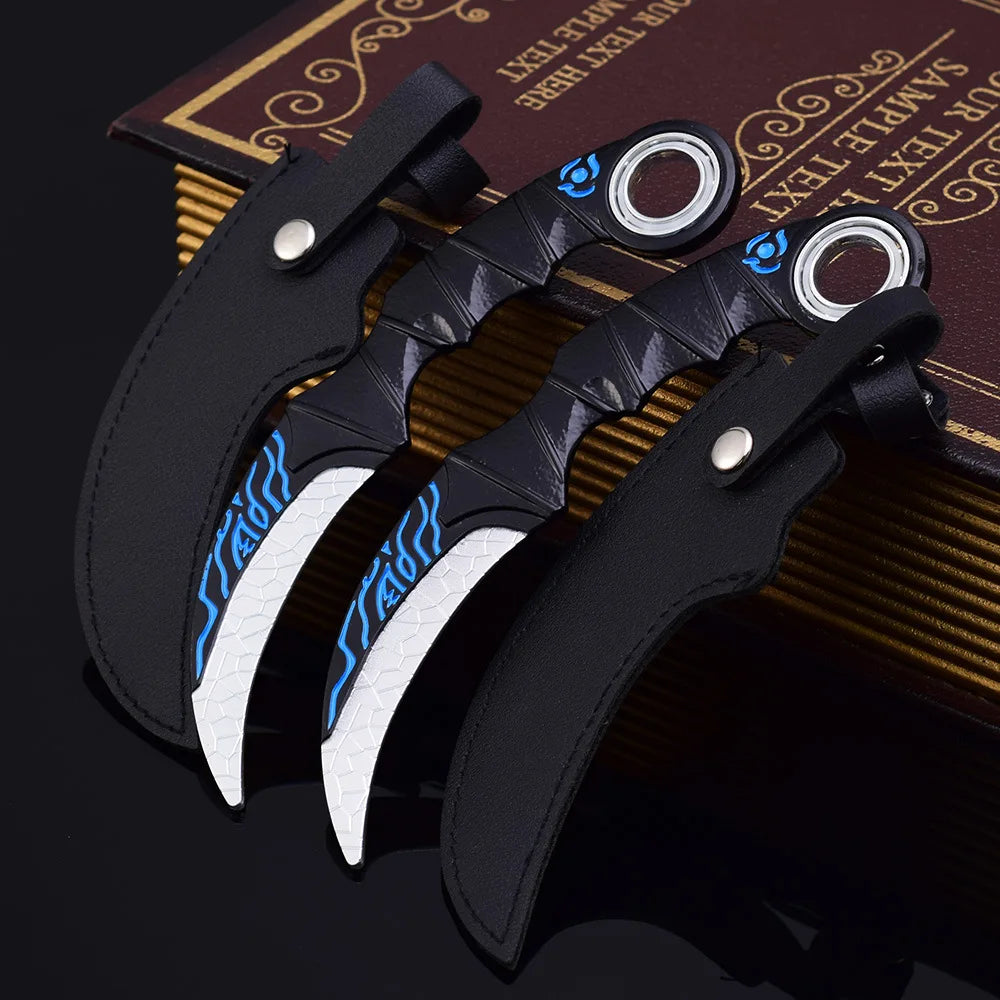 Blue Dragon Claw Folding Knife Model - 18cm Collectible Tactical Karambit