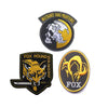 Embroidered patch featuring a stylized fox head and lightning bolt design on a black background with gold embroidery.