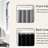 Insulated blackout curtain panels shown in a window frame, demonstrating the front fabric and back liner layers.