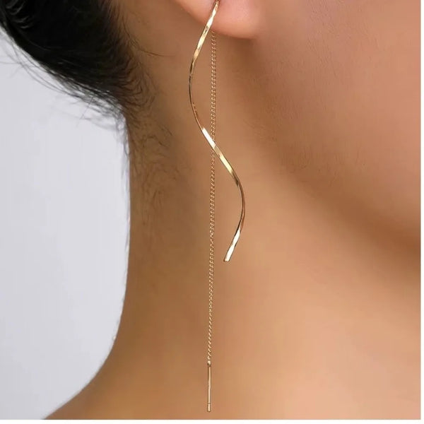 Long Chain Threader Earrings