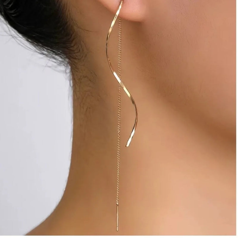 Long Chain Threader Earrings