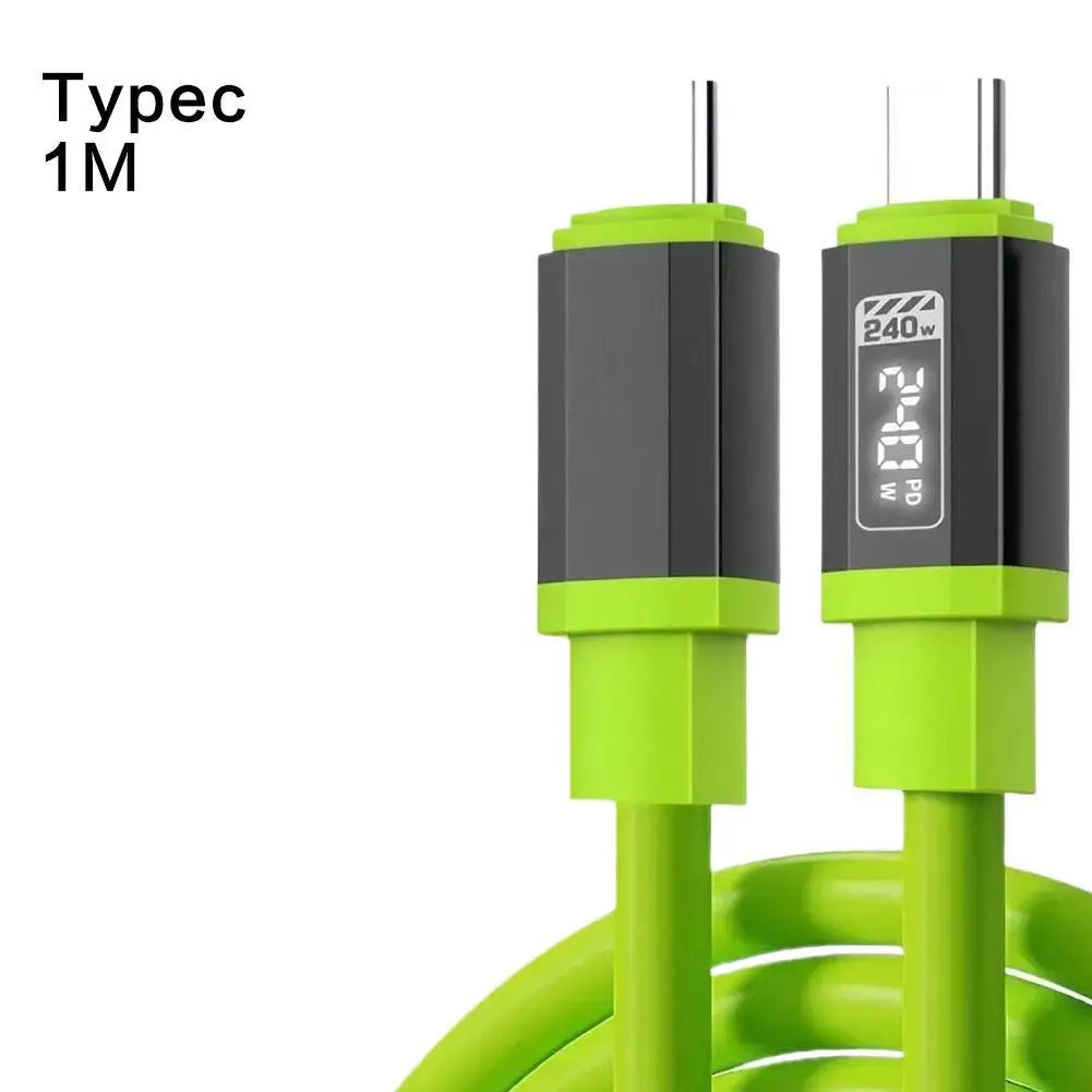 240W High-Speed USB-C Fast Charging Cable with Silicone Body