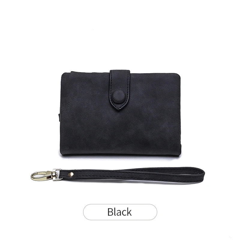 Compact Frosted Tri-Fold Wallet for Women