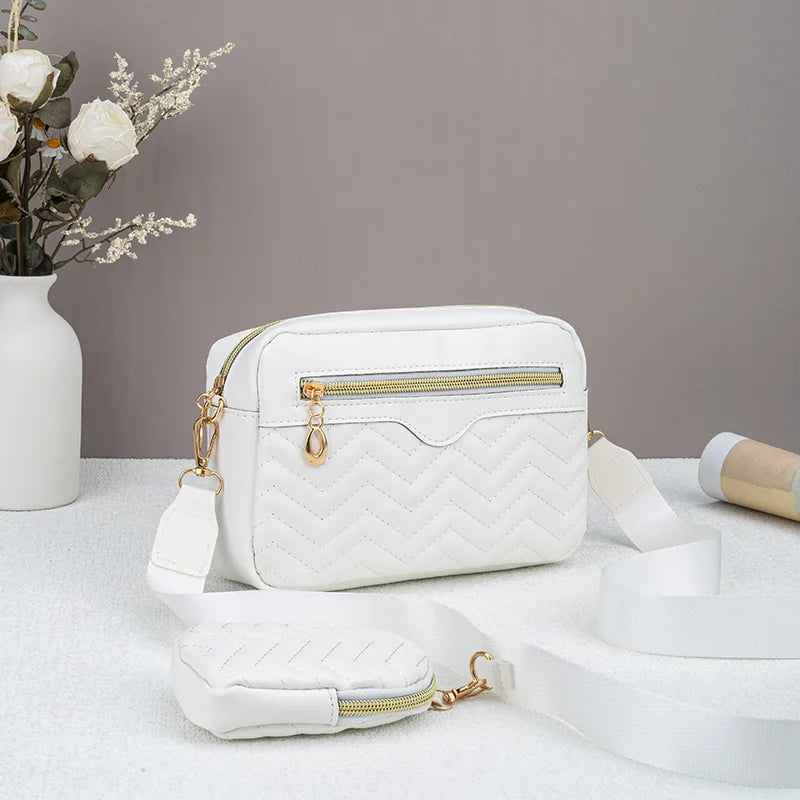 Quilted Crossbody Bag with Detachable Mini Pouch
