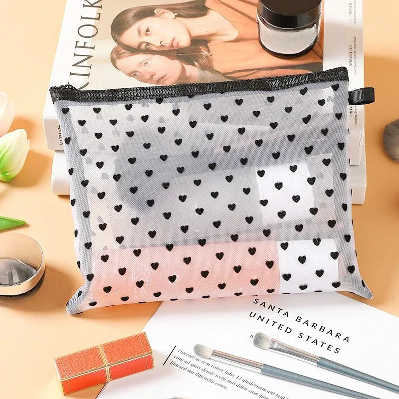 Breathable Mesh Makeup Bag Organizer - Multi-Purpose Travel Toiletry Pouch