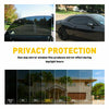 A display showing a car window with a mirror effect, illustrating privacy protection film effectiveness during daylight hours