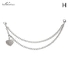 Silver multi-layer chain strap with a heart pendant charm