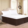 Wrap-Around Ruffle Bed Skirt with Elastic Belt - 15 Inch Drop