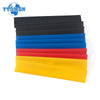 A multipack of heat shrink tubing in various colors, including black, blue, red, and yellow.