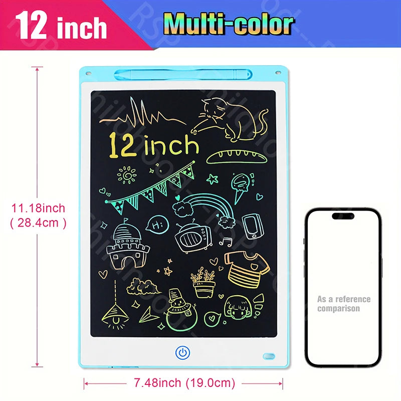 12-Inch LCD Writing Tablet for Kids – Reusable Electronic Drawing Board